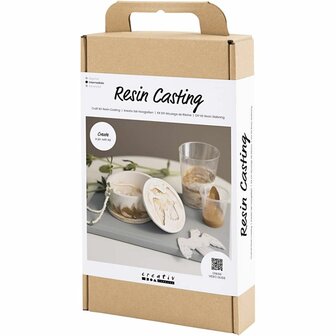 Hobbyset Hars Gieten, Pot met deksel, beige, off white, 1 doos