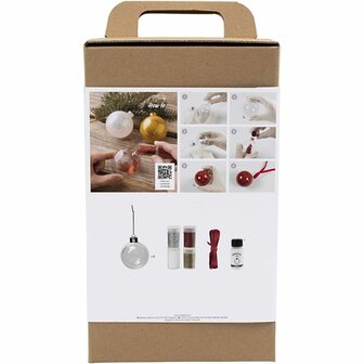 Hobbyset Kerstballen, Glitter, 1 doos