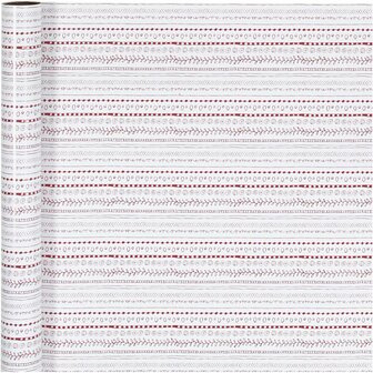 Inpakpapier, doodles, B: 70 cm, 80 gr, rood, wit, 4 m/ 1 rol