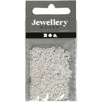 Jasseron, B: 2 mm, verzilverd, 2 m/ 1 stuk