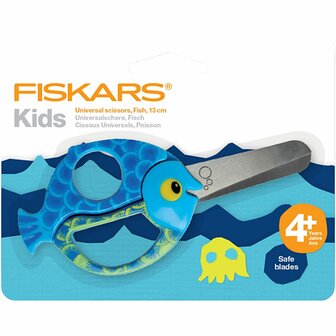 Fiskars Kinderschaar Vis | Kinderschaar | Veilige knutselschaar | School schaar | 13 cm