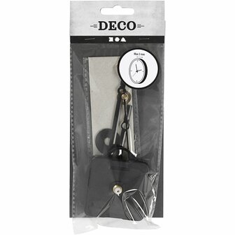 Klokonderdelen en uurwerken, max. afstand 3 mm, zwart, 1 set