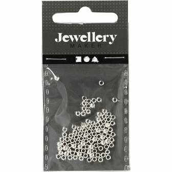 Knijpkralen | Crimp beads | Voor kralendraad | Zilver | &Oslash; 2,5 mm | 100 stuks