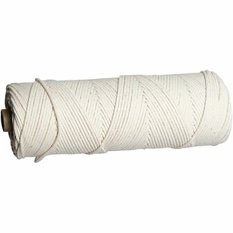 Lont voor Bijenwas vellen, Voor gebruik met kaarsen die zijn gemaakt van platen bijenwas, afm 3, dikte 2-3 mm, 100 gr, 80 m/ 1 rol