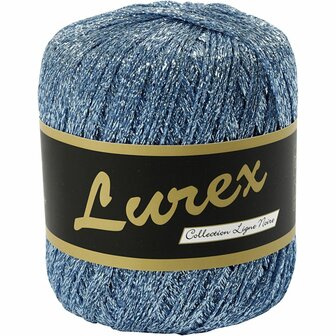 Lurex Glitter Garen, L: 160 M, lichtblauw, 25 gr/ 1 bol