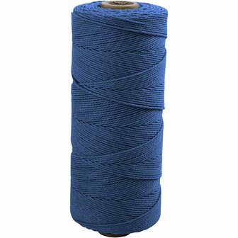 Macram&radic;&copy; koord blauw | Macrame touw | Blauw katoenkoord | 1 mm | 315 Meter