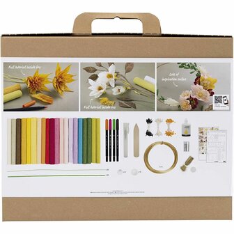 Maxi Hobbyset Cr&ecirc;pepapier, Bloemen, Cr&ecirc;pe-verhouding: 180%, 105 gr, 1 doos