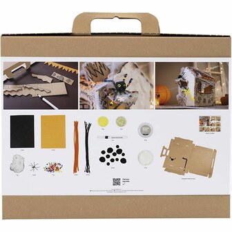 Maxi Hobbyset Decoratie, Spookhuis, zwart, lichtbruin, oranje, 1 doos