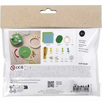 Mini Hobbyset Borduren, Gezichtjes, blauw, groen, 1 doos