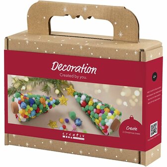 Mini Hobbyset Decoratie, Kerstboom, diverse kleuren, 1 doos