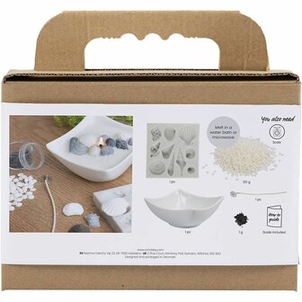 Mini Hobbyset Kaarsen Maken, Schelpen, grijs, off white, 1 doos