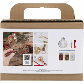 Mini Hobbyset Kerstballen, Pailletten, 1 doos