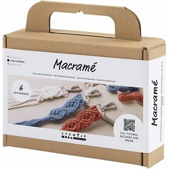 Macram&eacute; set sleutelhanger | Hobbyset macrame | DIY pakket | Macram&eacute; sleutelhanger maken | 1 Doos