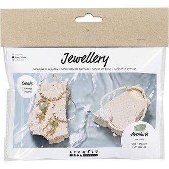 Hobbyset sieraden maken | Aventurijn armband maken | Oorbellen maken | Sieraden maken hobbypakket | Mini Creative Set Jewellery