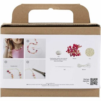 Mini Hobbyset Sieraden, Halsketting en armband, roze, 1 doos