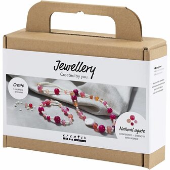 Mini Hobbyset Sieraden, Halsketting en armband, roze, 1 doos