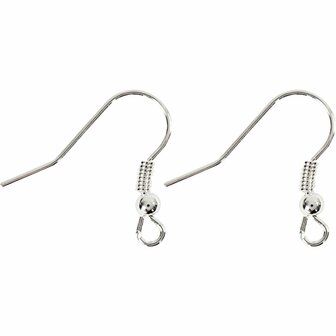 Oorbellen | DIY oorbellen maken | Oorbelhaken | Verzilverd | L 18 mm | 10 stuks