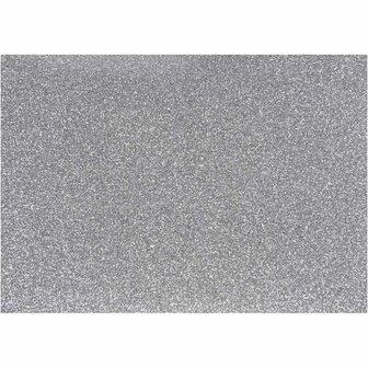 Opstrijkfolie, A5, vel 148x210 mm, glitter, zilver, 1 vel