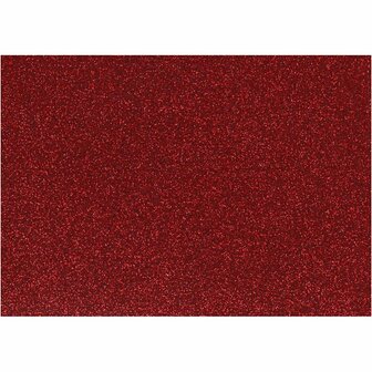 Opstrijkfolie, A5, vel 148x210 mm, glitter, rood, 1 vel