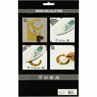 Opstrijkfolie, A5, vel 148x210 mm, glitter, lichtblauw, 1 vel