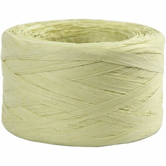 Papier Raffia Garen, B: 7-8 mm, lichtgroen, 100 m/ 1 rol