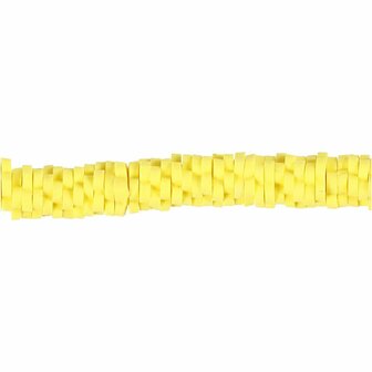 Klei kralen | Polymeer kralen bloemvorm | Platte rijgkralen | Geel | &Oslash; 5-6 mm | Gat 2 mm | 145 stuks