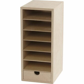 Papier opslag unit A6 | Houten opbergkast | A6 papier opbergen | Papier organizer | Knutselmateriaal opbergen | 31,5x18x14 cm | 1 stuk