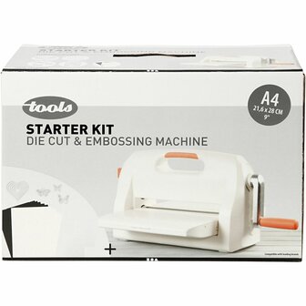 Stans- en embossingmachine Starterset A4 | Stansmachine | Embossingmachine | Snijmallen &amp; embossingfolders | 1 set