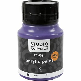 Acrylverf Violet Paars (#25) | Hobbyverf | Paarse Acrylic Verf | Dekkend | 500 ml | 1 stuk