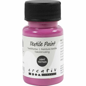 Textielverf Roze - Kledingverf - Basic Textile Color - Stofverf - Textiel Kleurstof - Stoffenverf - DIY Kledingverf - 50 ml
