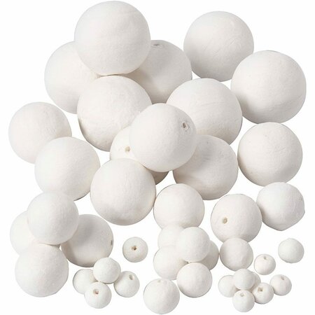 Katoenen hobbyballen wit &ndash; 42 stuks &ndash; Mix maten
