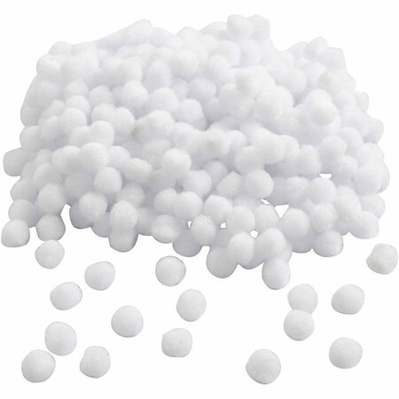Witte Pom-Poms &ndash; Zachte Ronde Balletjes &ndash; &Oslash; 10 Mm &ndash; 450 Stuks