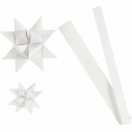 Witte Vlechtstroken - Handgemaakte Papieren Vlechtstroken - DIY Kerststerren en Feestdecoratie - Dubbelzijdig Glanzend Papier voor Creatieve Knutselwerkjes - 32 Stuks