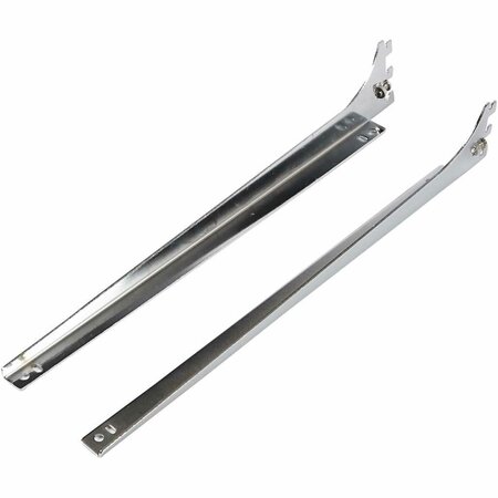 Plankendragers chroom &ndash; 400 mm &ndash; 5 sets