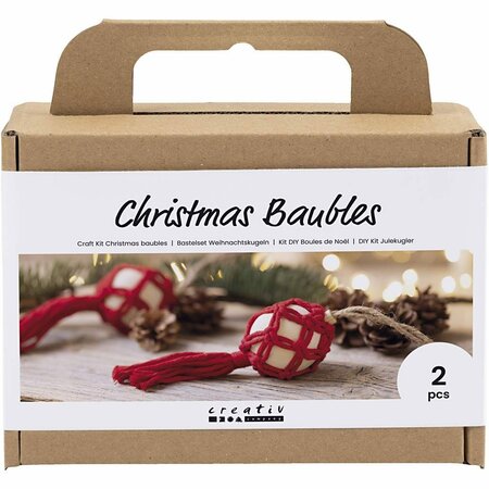 Macram&eacute; set kerstornamenten | Hobbyset macrame | DIY pakket | Macram&eacute; kerstballen versieren | 1 Set