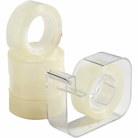 Plakband Met Dispenser &ndash; Transparante Tape Set &ndash; 5 Rollen &ndash; 15mm
