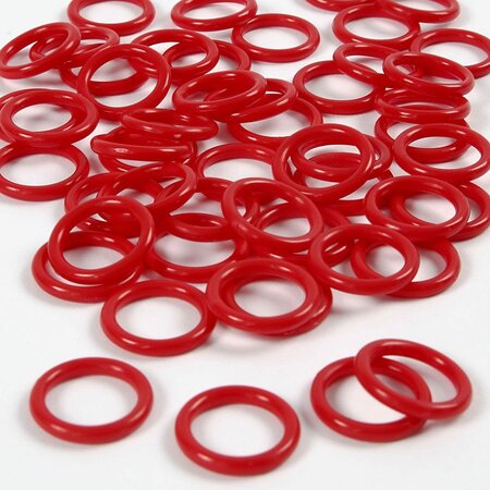 Plastic Ringen Rood &ndash; Kunststof Ringen &ndash; Hobby Ringen &ndash; DIY Ringen &ndash; 15 Mm &ndash; 50 Stuks