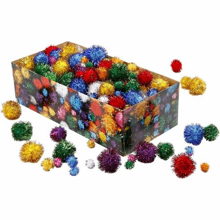 Pom-Poms Glitter &ndash; Sterke Kleuren &ndash; Zachte Pompons &ndash; Maten 15&ndash;40 Mm