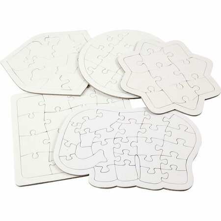 Witte blanco karton puzzel 17&ndash;21 cm &ndash; 10 stuks