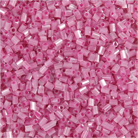 Rocailles 2-Cut Glaskralen - Roze - Glanzende Fijne Kralen Voor Weven, Borduren & Sieraden Maken - Uniforme Vorm & Kleur - 1,7 mm - 15/0 - Gat 0,5 mm - 500 gr - 1 Zak