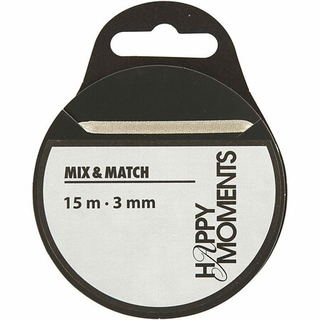 Satijnlint &ndash; Off-White &ndash; 3 Mm &ndash; 15 M