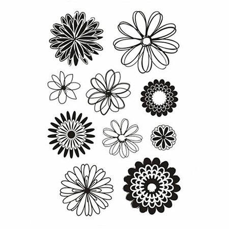 Silicone stempels bloemen &ndash; Clear stamps 11x15,5 cm