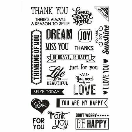 Silicone stempels Engelse teksten &ndash; Clear stamps 11x15,5 cm