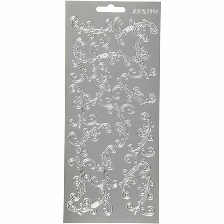 Swirl Stickers Zilver - Elegante Stickervellen - 10x23 cm