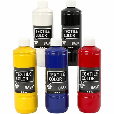 Textielverf Primair Kleuren - Set van 5x 500ml Kledingverf