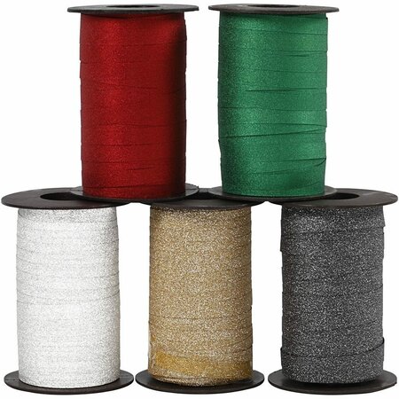 Cadeaulint &ndash; Kleuren Assorti &ndash; Glitter Krullint &ndash; 5x100m