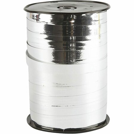 Cadeaulint Zilver Metallic &ndash; Glanzend Lint &ndash; 10 Mm &ndash; 250 M