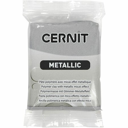 Cernit Boetseerklei - Zilveren Metallic Klei - 56 Gram