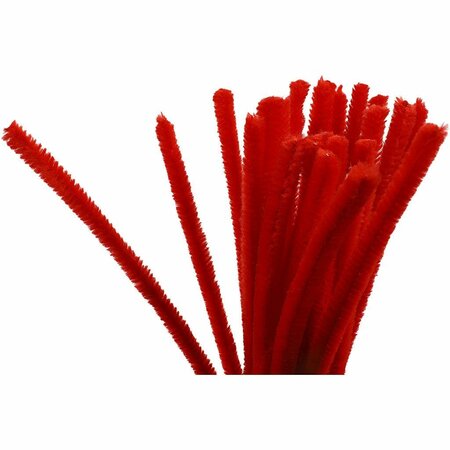 Chenille Draad - Pluche Draad - Pijpenragers - Rood - 9mm