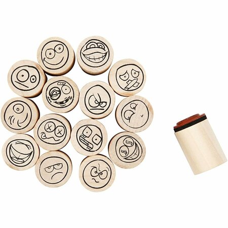 Rubber Stempels Smiley - Houten Stempelset - 15 Stuks